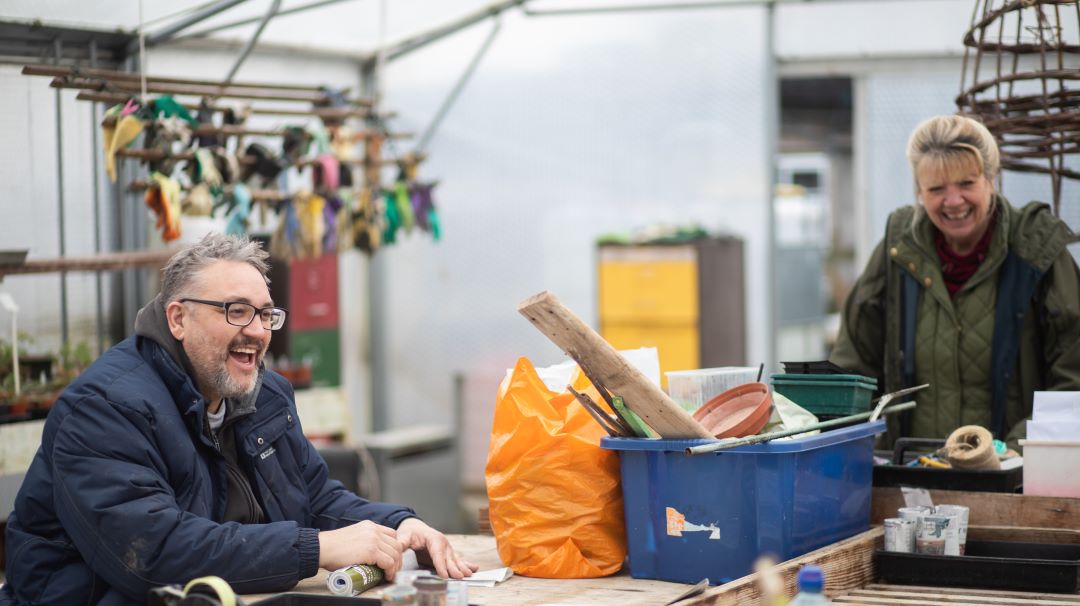 Working in the polytunnel